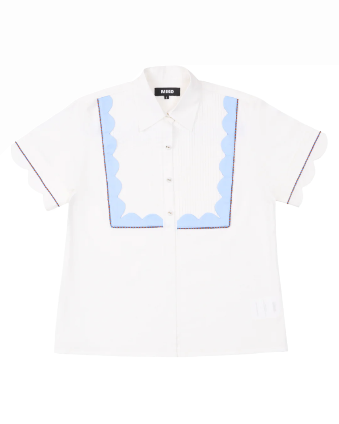 Double Scallop White Shirt