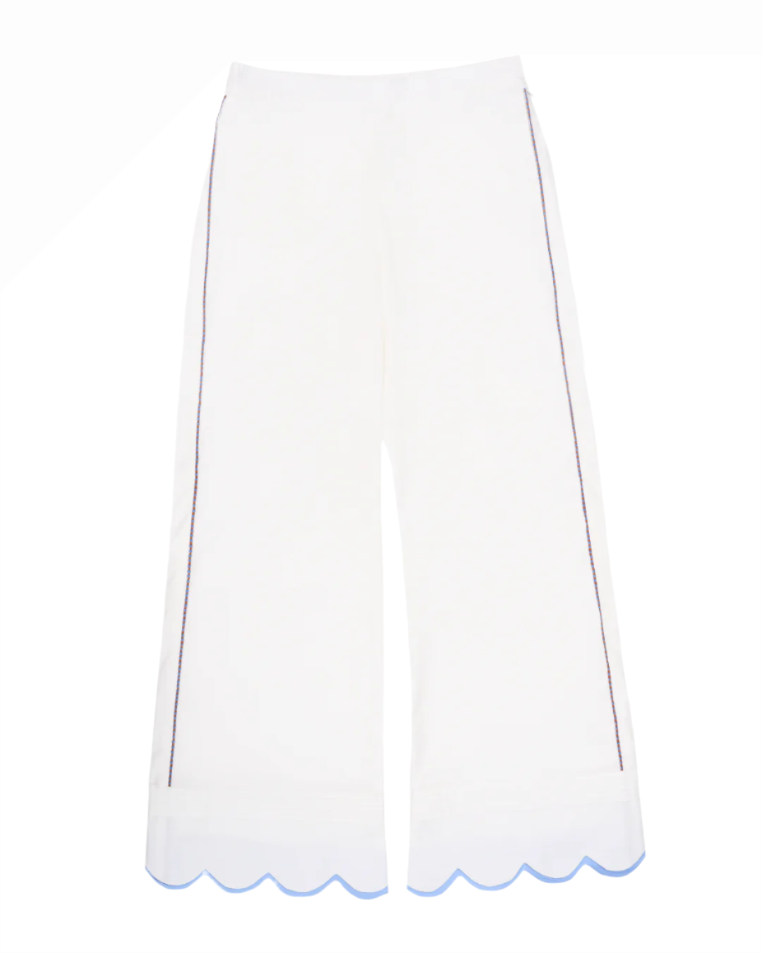 Double Scallop White Pants