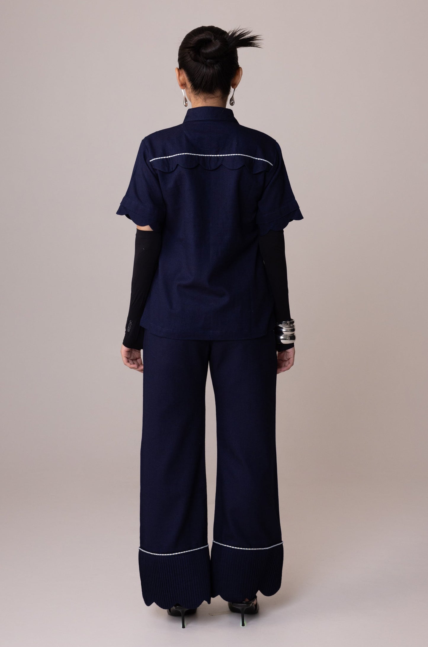 Double Scallop Denim Shirt
