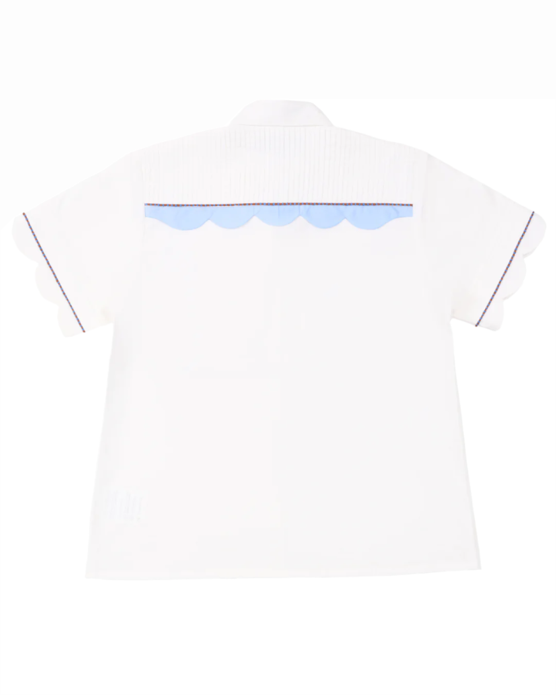 Double Scallop White Shirt