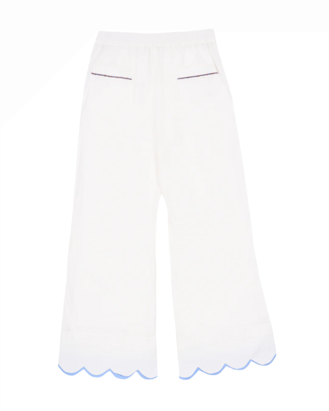 Double Scallop White Pants
